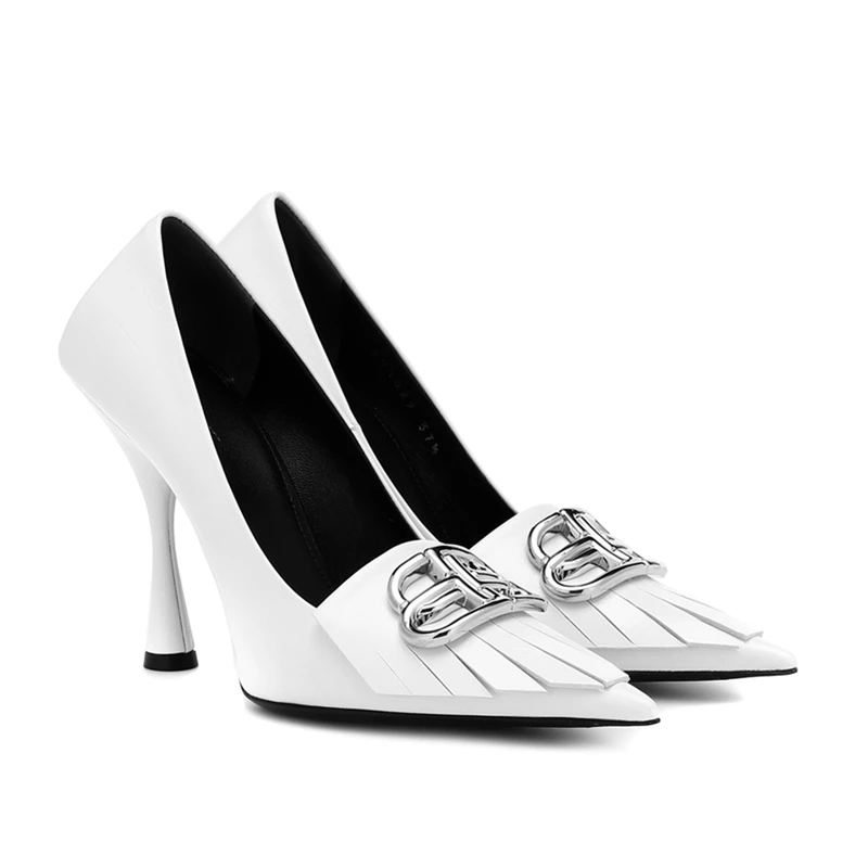 Туфли женские классические с металлической пряжкой Нескользящие заостренный