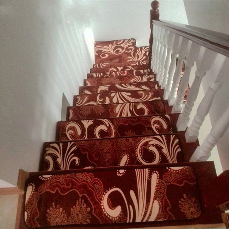 13Pcs/set Stair Treads Rectangle Non-slip Rugs Mats Pure Color Style Pads Carpet | Дом и сад
