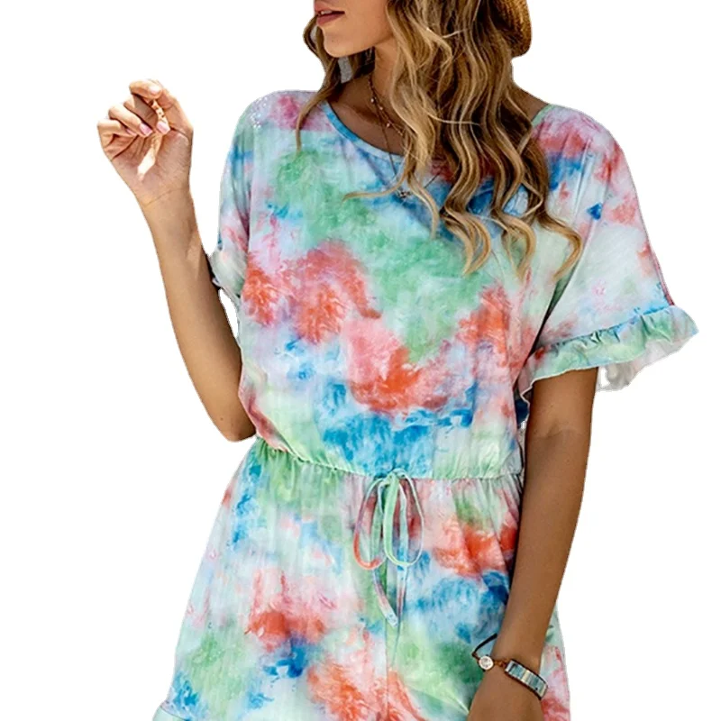 

2021 New Leisure Printing and Dyeing Summer Pajamas Jumpsuit