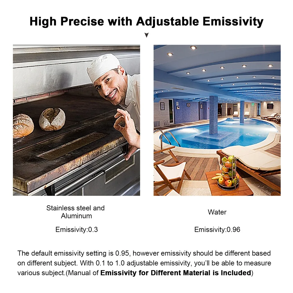 BT-980G Цифровой Инфракрасный Термометр Бесконтактный Высокотемпературный