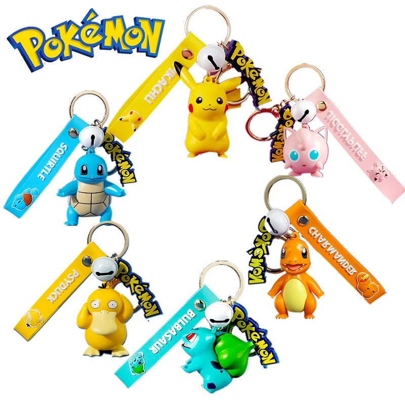 

TAKARA TOMY Pokemon Figure Keychain Pikachu Keyring Cartoon Anime Action Model Bag Pendant Ornament car Accessories Kid Toy Gift