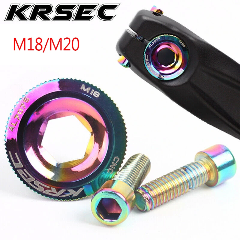 KRSEC M18/M20 кривошипная винтовая крышка многоцветная система для MTB зубная пластинка алюминиевая крышка подходит bmxроуд горный велосипед
