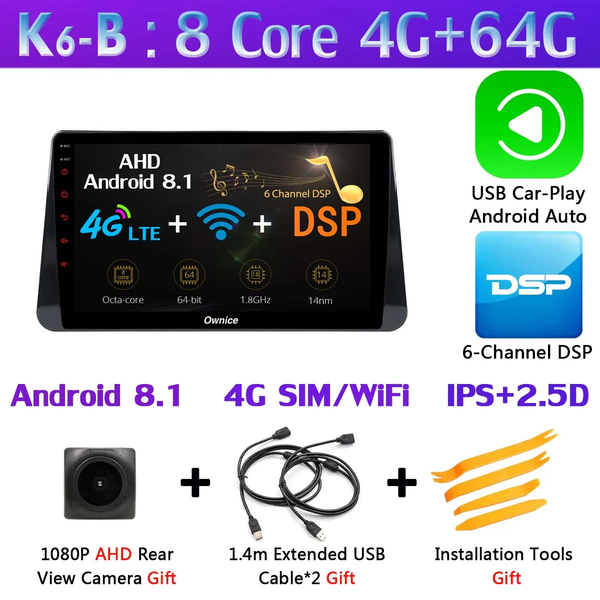 K6-B-CarPlay 10," 360°Panoramic Android автомобильный DVD gps навигации автомобиля радио для Nissan ногами CarPlay DSP 4 аппарат не привязан к оператору сотовой связи - Цвет: K6-B-CarPlay