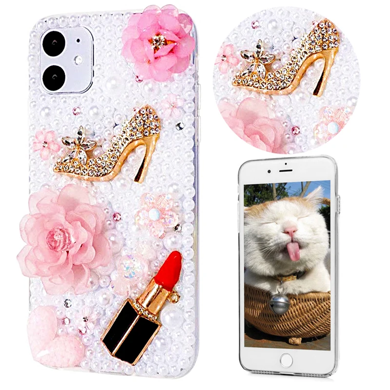 Роскошный чехол для телефона со стразами и короной с блестящими Huawei P50 P20 P30 P40 Pro Lite