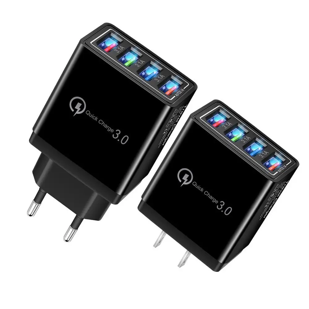 4 порта быстрой быстрое зарядное устройство QC 3 0 USB Hub 3.5A адаптер питания США