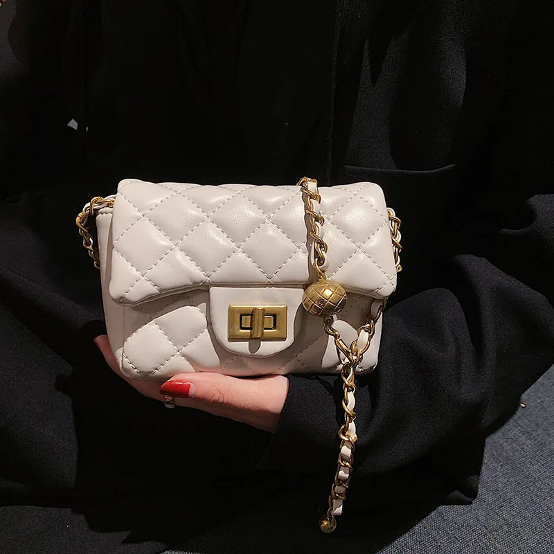 

Lingge Embroidery Thread Small Bag 2021 New Bag Female Bag Chain Messenger Bag High Small Square Bag
