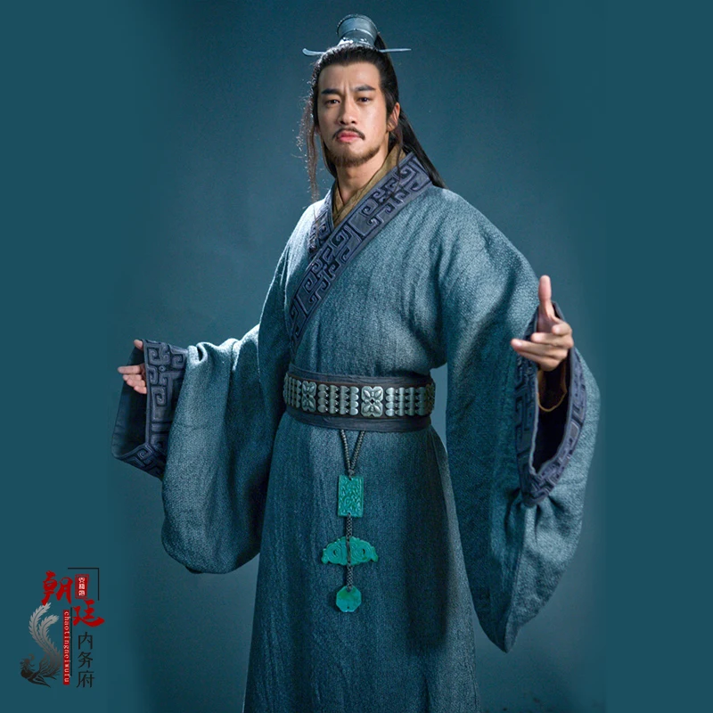 Восточное платье Hanfu Мужская льняная одежда Король Чу древнее представление