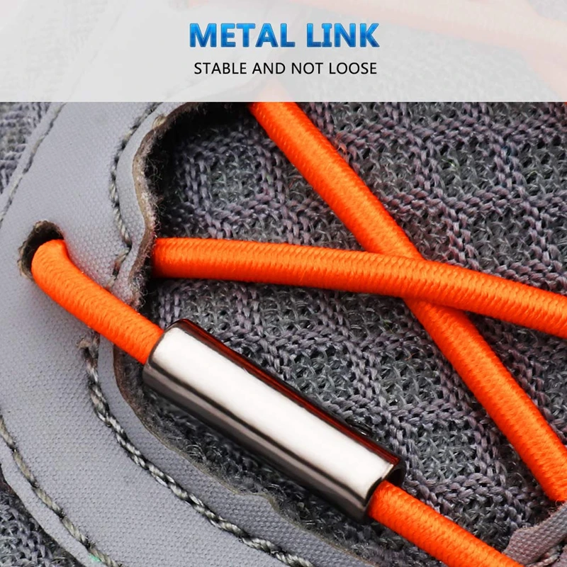 

1 Pair / Elastic Shoelaces Round Metal Spring Buckle Lock No Tie Shoelace Suitable For All Shoes Unisex Lazy Laces
