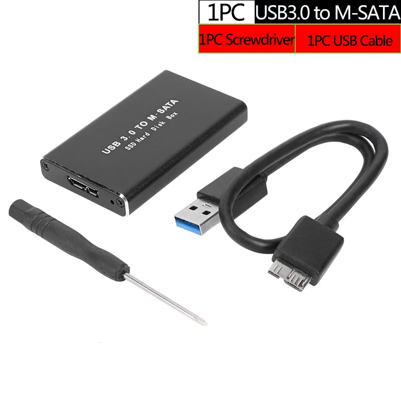 USB3.0 to MSATA USB2.0 USB 3,0 на SATA порт чехол для SSD, HDD 3,5 дюймов 5 Гбит/с алюминиевый корпус для жесткого диска, скорость передачи данных до 5 Гбит/с - Color: USB3.0 to MSATA