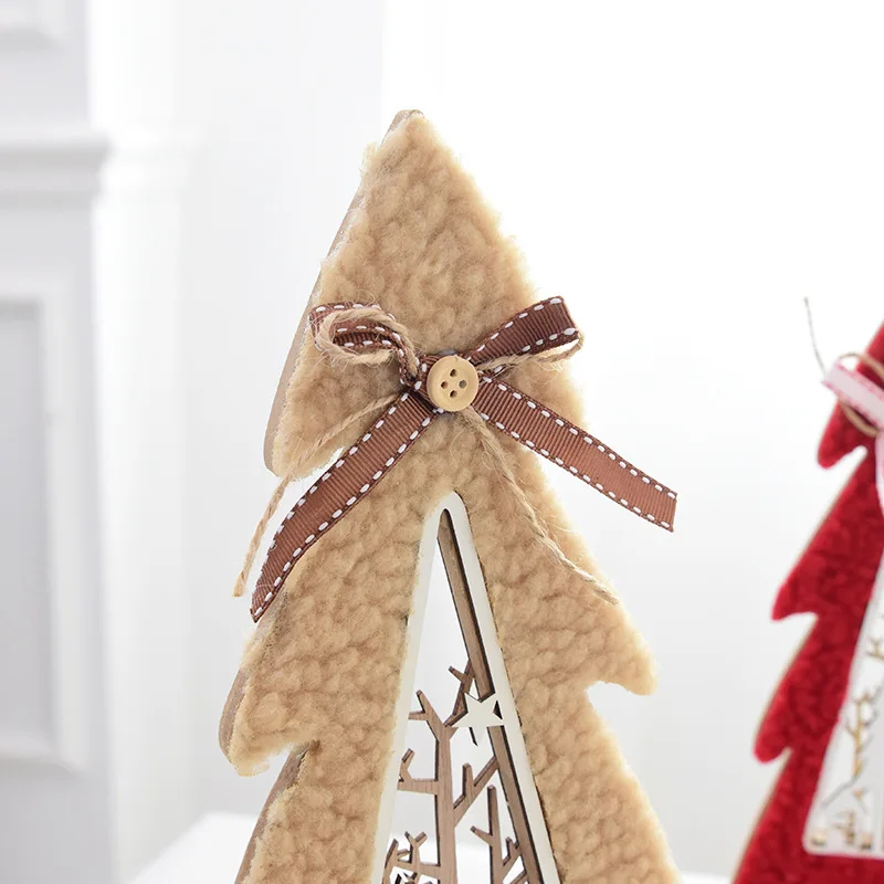 Новая Скандинавская деревянная плюшевая полая Маленькая рождественская елка