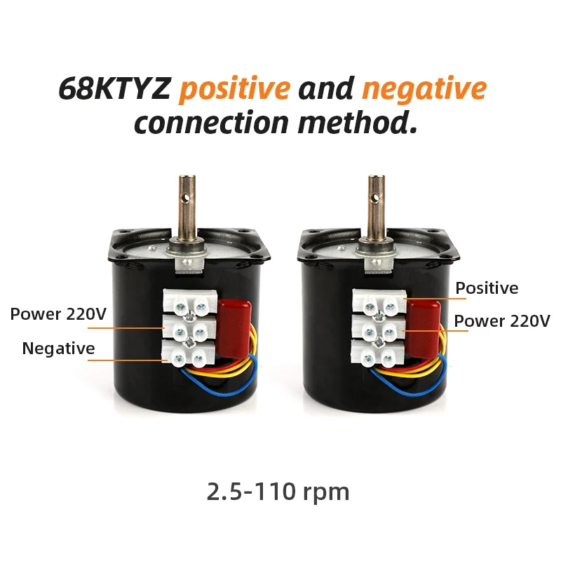 Синхронный мотор-редуктор KTYZ 220 В переменного тока 28 Вт 68 дюймов 2 5-110 об/мин |