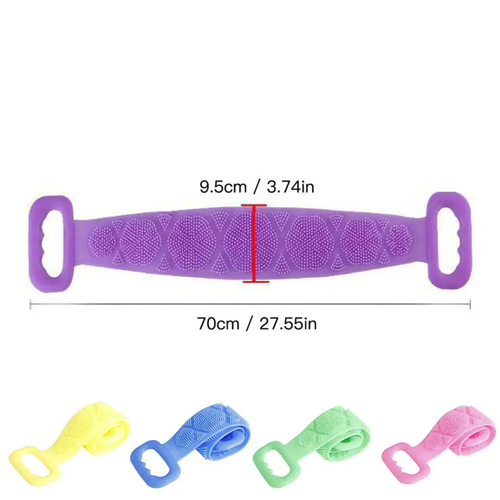 

Silicone Back Scrubber Body Cleaning Tools Bath Belt Massage Brush Dual Sided Rubbing Towel Double Back Elastic Cleaning Tool
