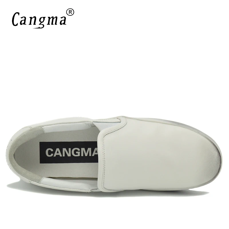 

CANGMA Luxury Brand Designer Casual Shoes Mans Genuine Leather Sneakers Men Loafer Slip On Leisure Sneaker Male