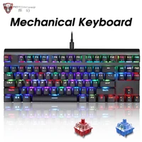 motospeed ck101 wired usb mechanical gaming keyboard 87 keys red switch rgb backlit high sensitivity for computer pc russian