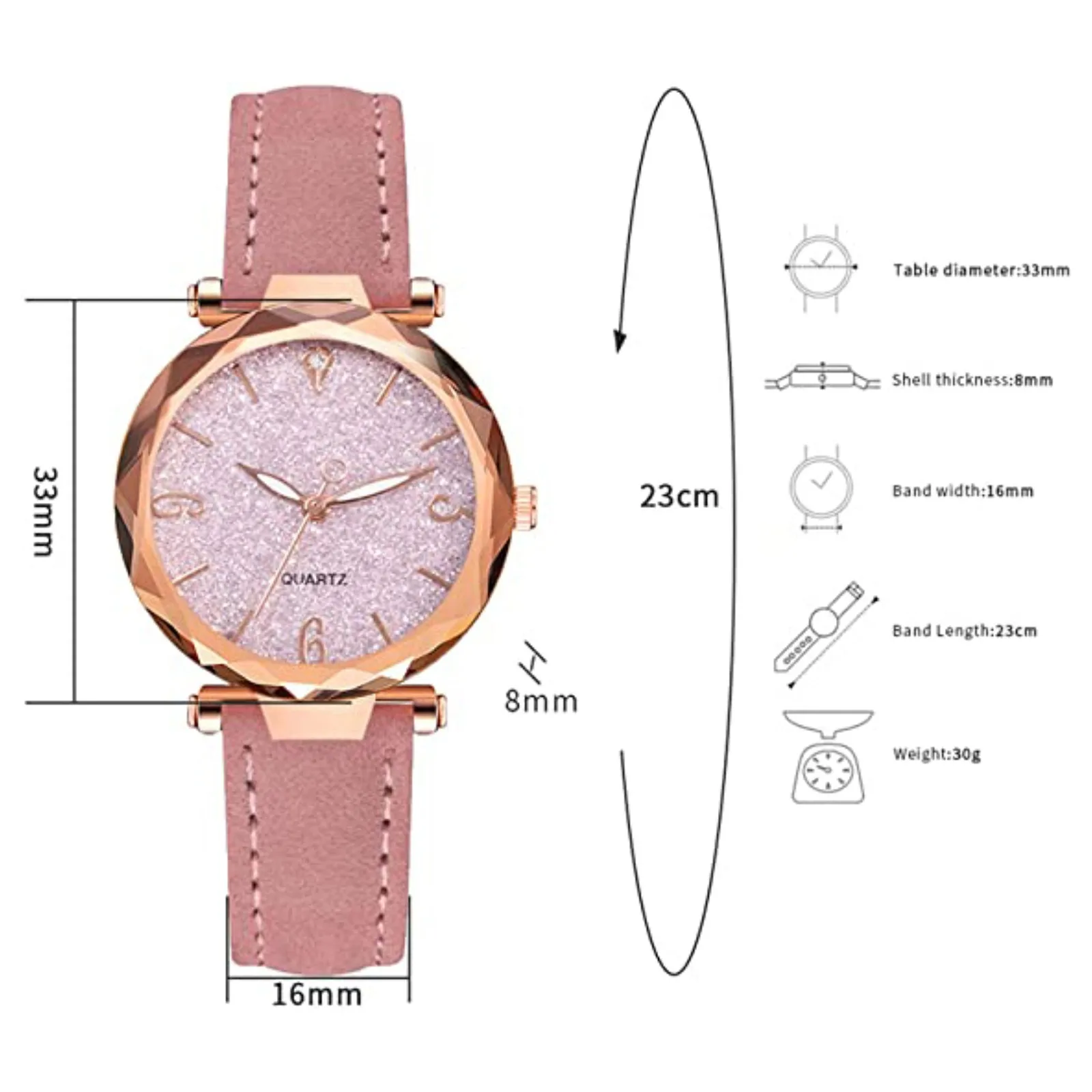 

Quartz Watch Bright Starry-Sky Dial Leather Strap Watch for Student Ladies 2021 Business Casual Clock Wristwatch Reloj Mujer