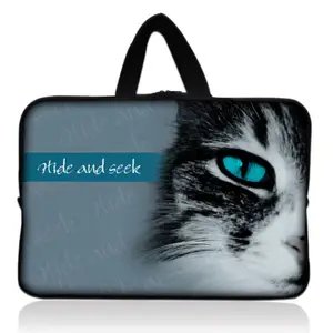 cute cat bag 10 12 13 14 15 17 inch notbook laptop handle case for lenovo acer aspire one hp macbook chromebook funda free global shipping