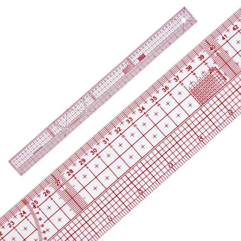 

60cm DIY Measuring Patchwork Yardstick Double Side Metric Straight Ruler Sewing Tailor Multifunction Transparent Drawing Ruler