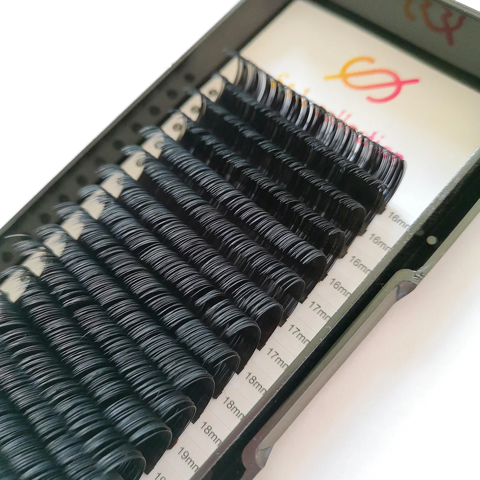 16rows/case 18,19,20mm long style length in one tray maquiagem cilios silk natural individual eyelash extension