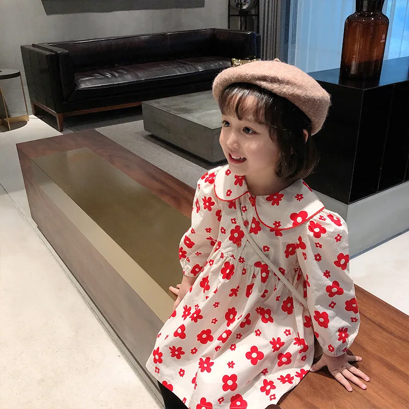 Детское платье для девочек осень 2020 Новая корейская детская одежда кружевное с