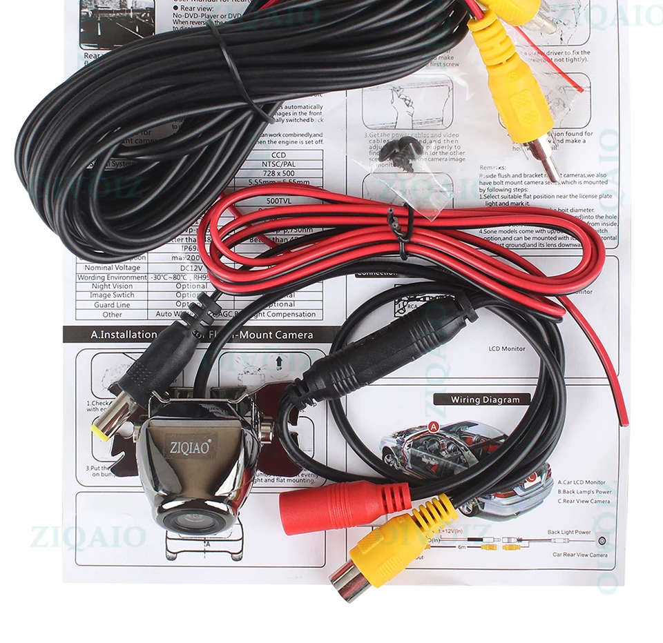Car Rear View Camera Universal Backup Reverse Parking Camera Night Vision Waterproof Reversing Cam Wide Degree Car accessories