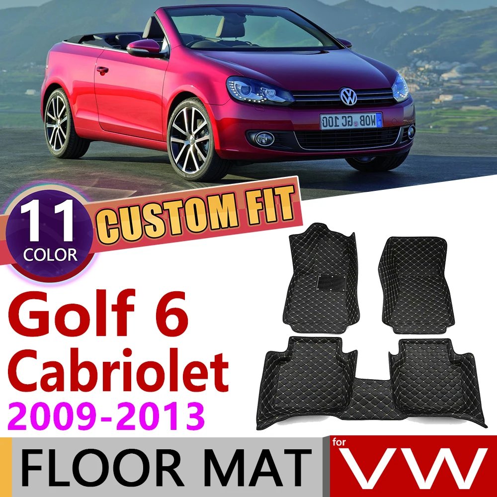 Пользовательские автомобильные кожаные Коврики для Volkswagen VW Golf 6 Cabriolet MK6 5K 2009 ~ 2013 5