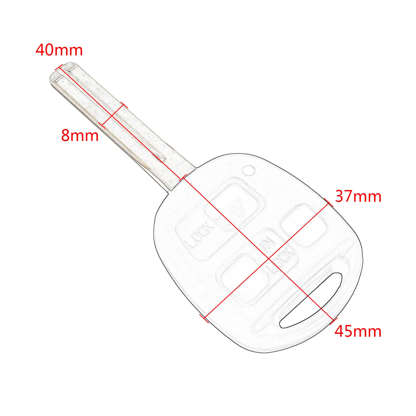 Корпус ключа дистанционного управления с 3 кнопками короткое лезвие подходит для