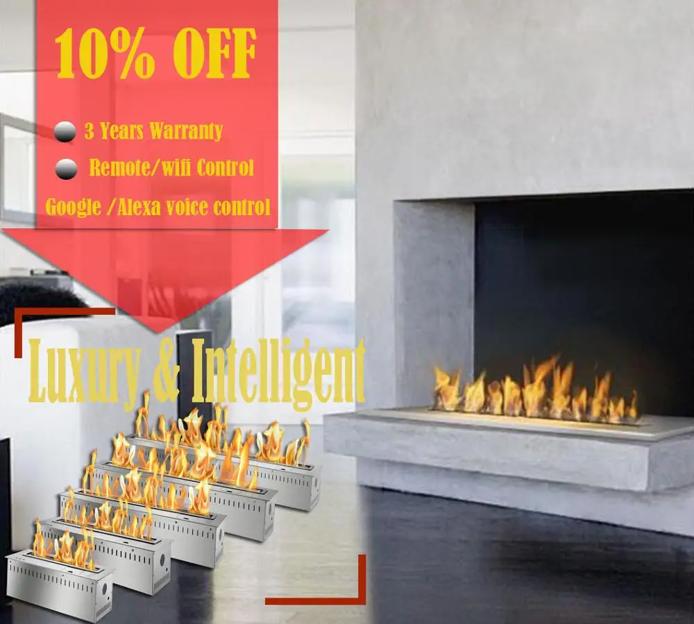 

Inno living 24 inch luxury indoor ethanol fire pit insert with remote control