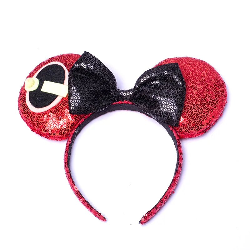 Белоснежка блестки бант повязка на голову уши Минни Маус фестиваль DIY аксессуары