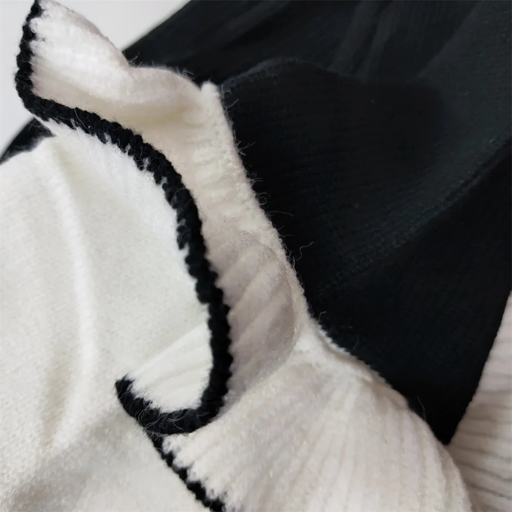 Женский трикотажный пуловер с круглым вырезом и длинным рукавом | Женская одежда