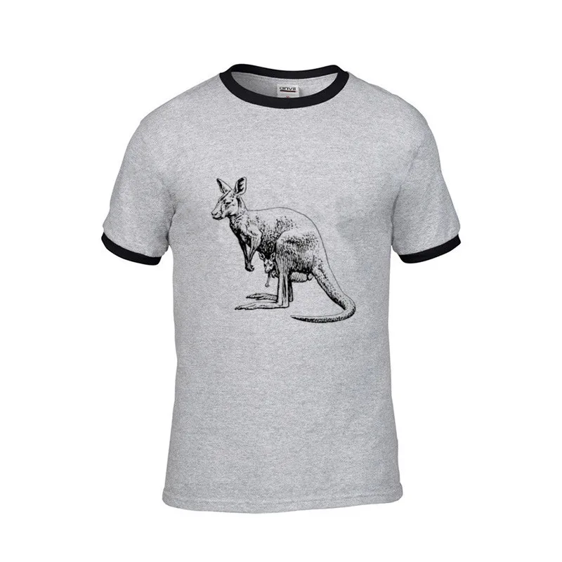 Модные забавные мужские футболки с изображением животных велоцираббит кенгуру