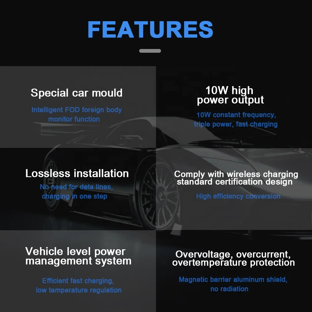 

New product wireless fast charger Car Wireless phone charger Special For Audi A4L/A5 2017+