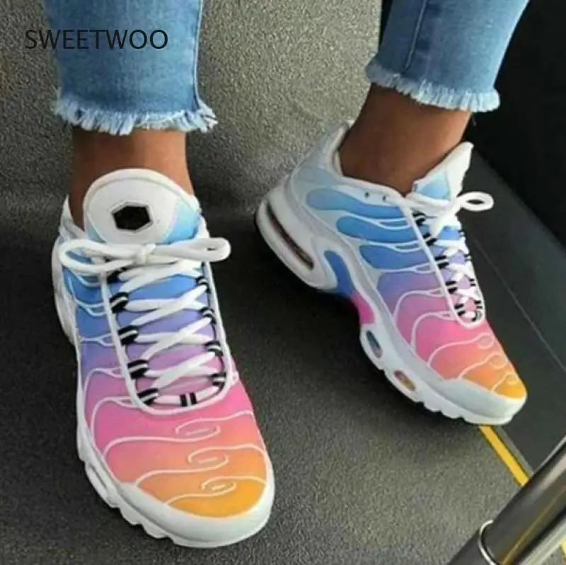 

Women Vulcanize Shoes Sneakers Ladies Fashion Bling Casual Shoes Summer Mesh Breathable Sneakers Femme Zapatillas Mujer 35-43