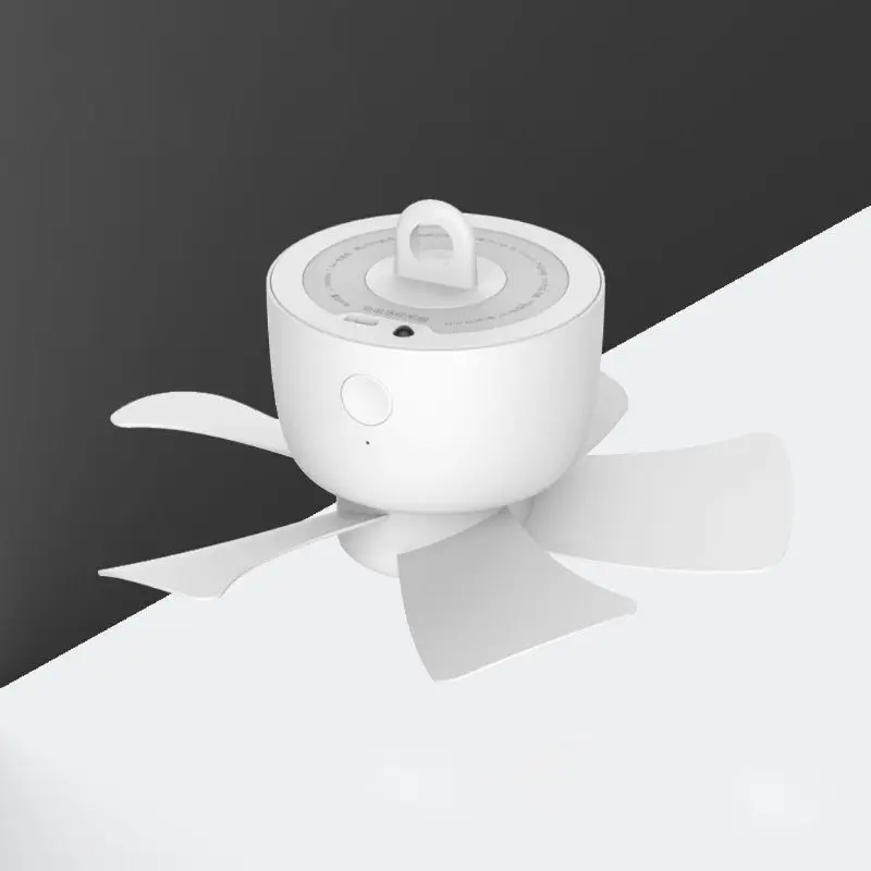 

2021 New 8000mAh USB Rechargeable Remote Control Timing 4 Gears Ceiling Fan for Tent Bed