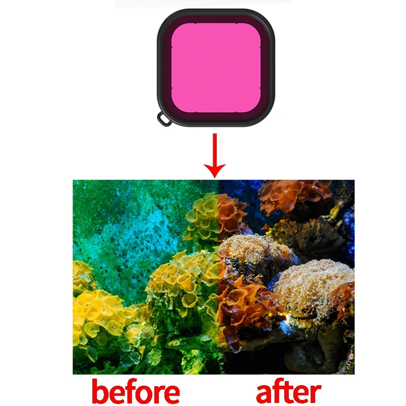 Для GoPro Hero 8 Спортивная камера защита для дайвинга чехол фильтры Gopro8 черная