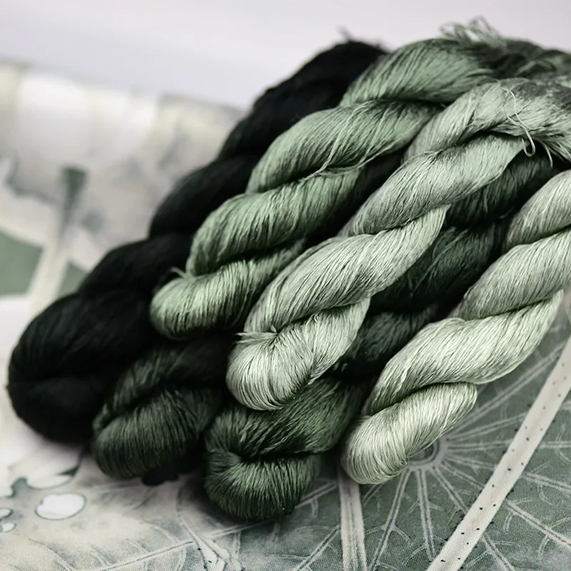 Шелковая нить для вышивки 1 шт./400 м/100% нить/ручная вышивка крестиком/цвет зеленого