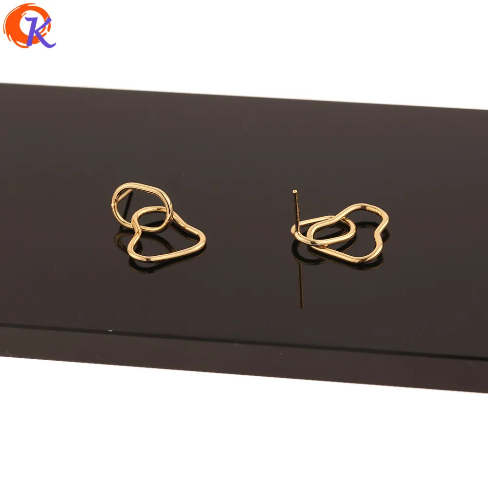 

Cordial Design 50Pcs 14*23MM Jewelry Accessories/DIY Earrings Stud/Ring Shape/Genuine Gold Plating/Hand Made/Earring Findings