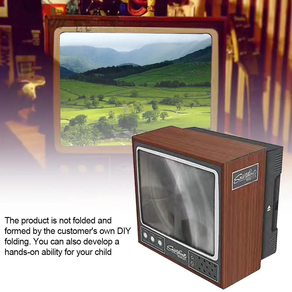 Newest DIY Gift Toy Phone Screen Magnifier Retro Small TV Mobile Stereoscopic Amplifier Movie Video Enlarger | Игрушки и хобби
