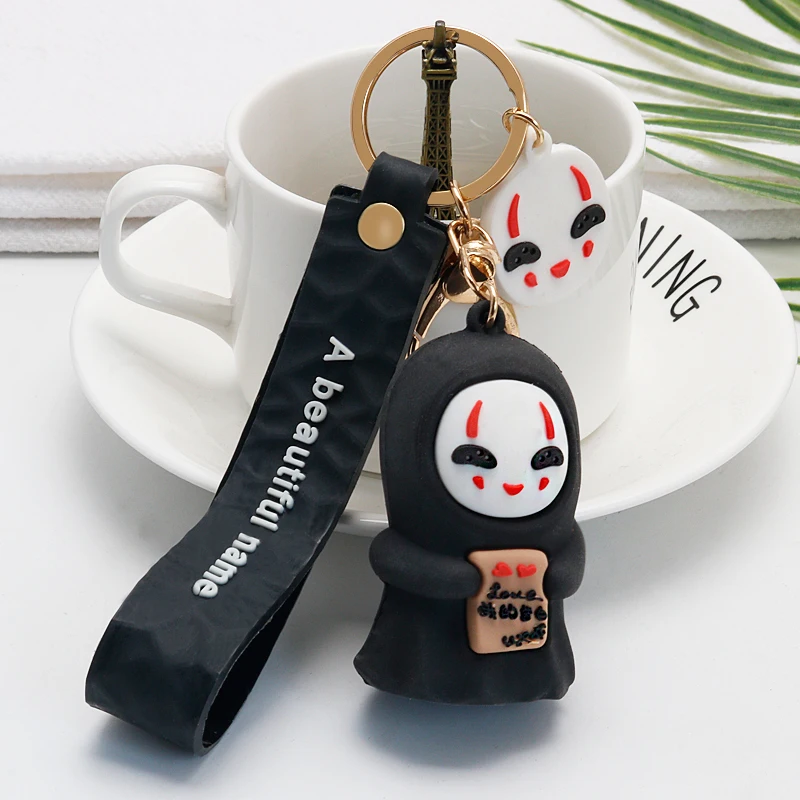 

New Fashion Anime Cartoon No Face Keychain Keyring Key Chain Men And Women Popular Pendant Exquisite Jewelry Accessories