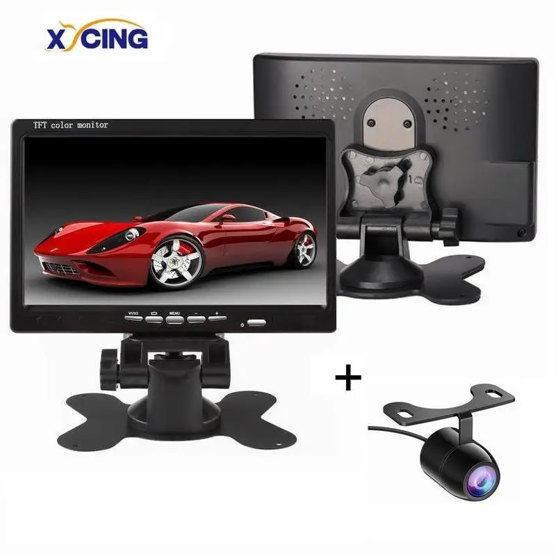 XYCING Универсальный 7 ''800*480 цветной TFT ЖК-экран монитор, автомобильный монитор заднего вида комплект 2 видеовхода для автомобильных мониторов заднего вида
