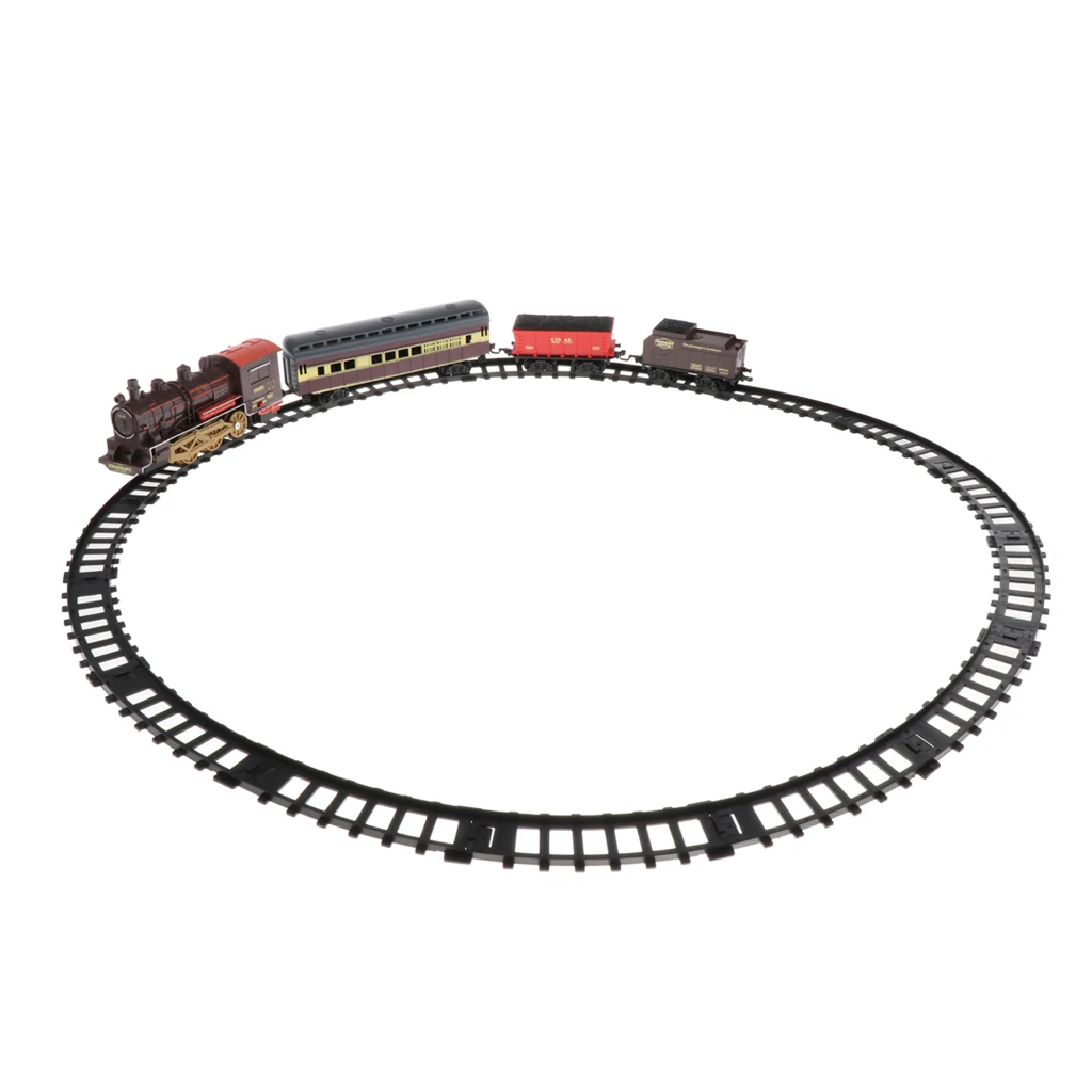 

MagiDeal Ретро дымовой локомотив поезд и тележки игрушечный набор подарки