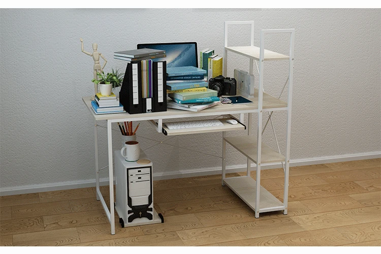 Computerized Desktop Modern Office Desk Bookshelf Combination Simplicity Originality Multi Functional Laptop Table Wooden |