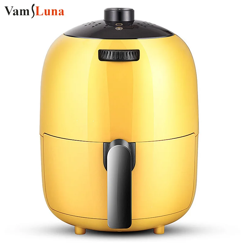 Yellow 1000W 2.5L Automatic Air Fryer Cooker Airfryer Without Oil Multi-function Smart Chicken Fryer French fries Frying Pot