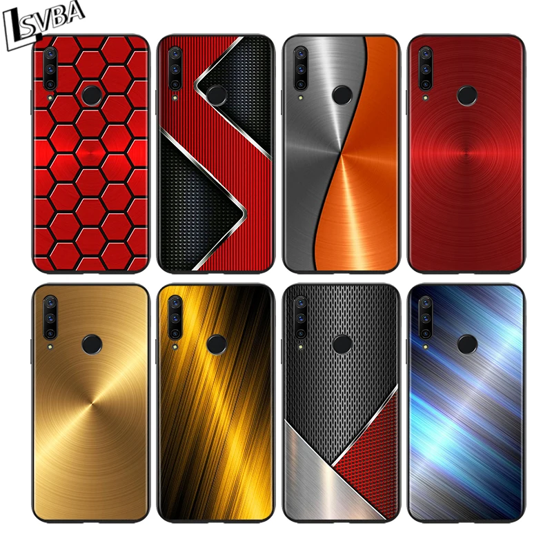 

Red Blue Brushed Metal for Huawei Honor 30 20 10 9S 9A 9C 9X 8X MAX 10 9 Lite 8A 7C 7A Pro Silicone Black Phone Case