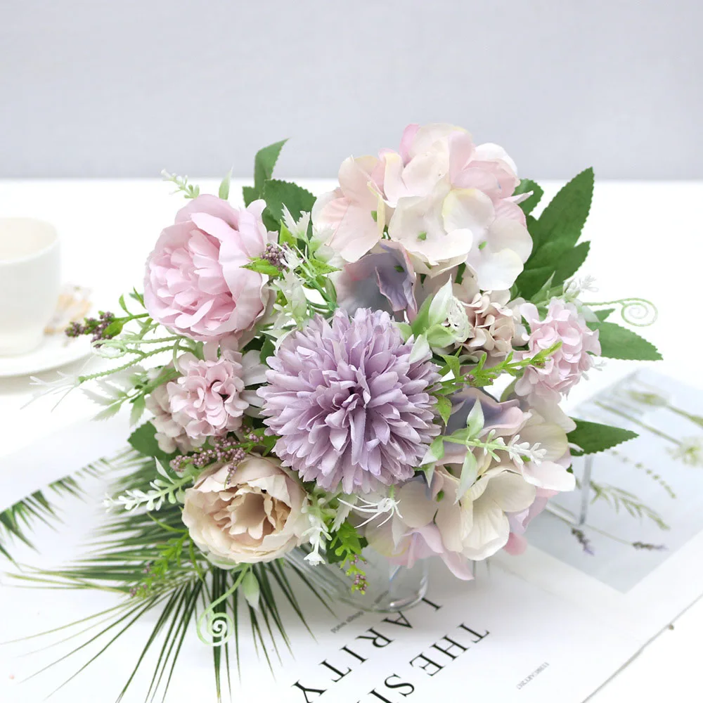 

Simulation Rose Nordic Style Wedding Holding Bouquet Artificial Peony Home Decoration Photography Holding Bouquet Family Wedding