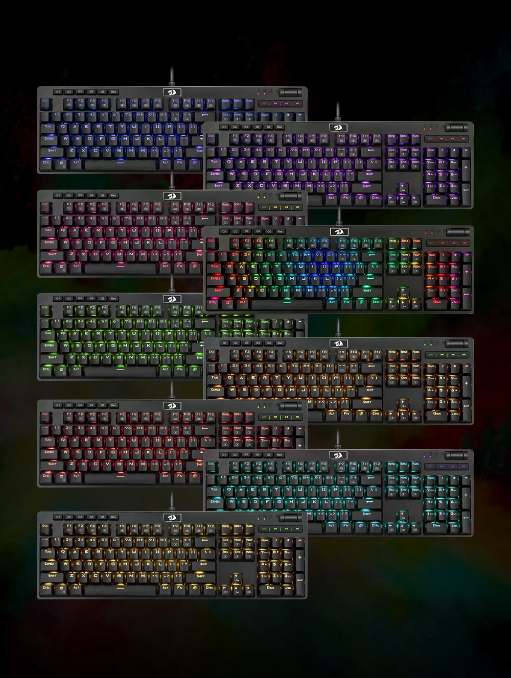 Redragon K579 RGB USB Механическая игровая клавиатура синий переключатель со светодиодной подсветкой 104 ключ анти-ореолы проводной ПК Компьютерная игра