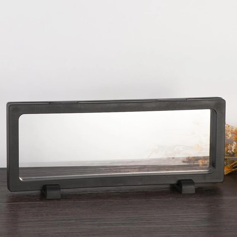 

1x 3D Floating Coin Display Frame Holder Box Case Black W/ Stand 180*90mm