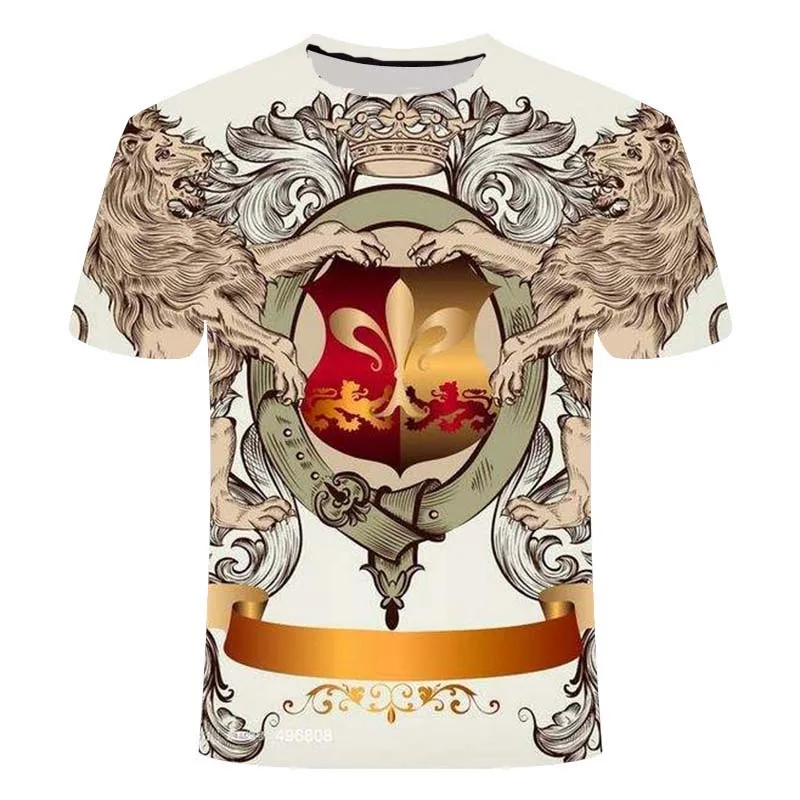 

2021 New 3D Lion T-shirt Men Animal T-shirt Fun T-shirt Slim 3D Printed T-shirt Summer Top