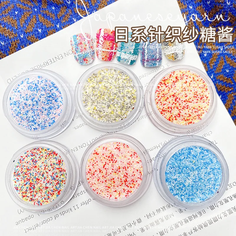 

Japanese Nail Art Jewelry with Colorful Knitted Yarn and Sugar Sauce In Autumn and Winter Nail Supplies for Professionals