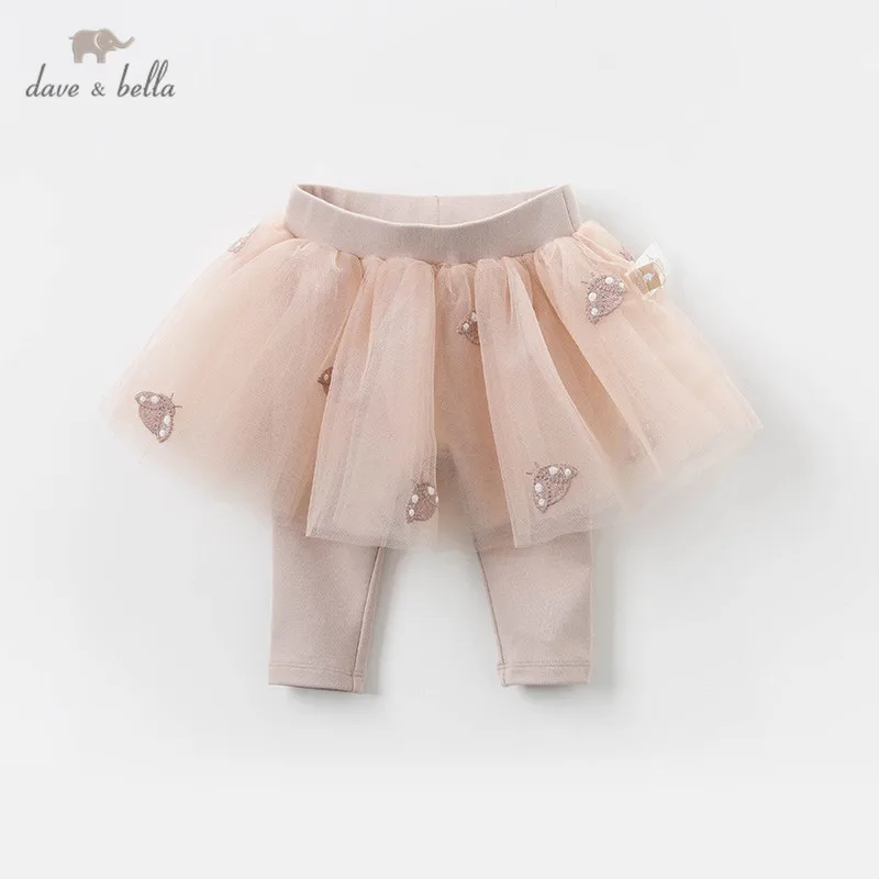 

DBZ13756 dave bella/весенние модные сетчатые штаны с рисунком для маленьких девочек детские длинные штаны для малышей