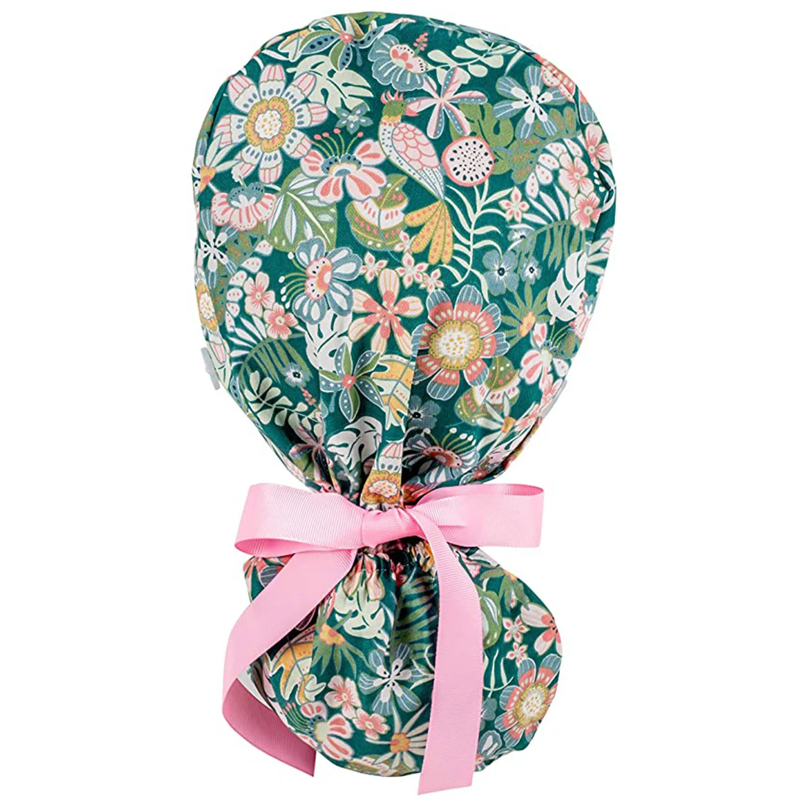 

#AA01 Unisex Scrub Nurse Hat Gorro Enfermera Bouffant Sanitary Cap With Sweatband Flowers Print Nursing Caps Scrub Cap Gorras